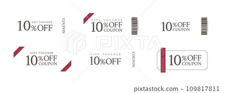 Frame set of coupons, discount tickets, 10% discount coupons, fashion coupons 109817811