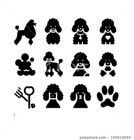 Silhouette Solid Vector Icon Set Of Dog, Breeds, Canine, Pooch, Hound, Puppy, Mutt, Pet, Doggy. Silhouette Solid Vector Icon Set Of Dog, Breeds, Canine, Pooch, Hound, Puppy, Mutt, Pet, Doggy. 109818084
