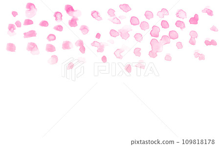 Watercolor background illustration material with a texture like a cherry blossom blizzard on a white background Watercolor background illustration material with a texture like a cherry blossom blizzard on a white background 109818178