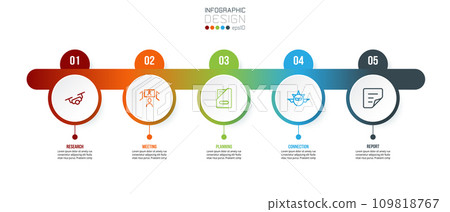 Timeline chart business infographic template. 109818767