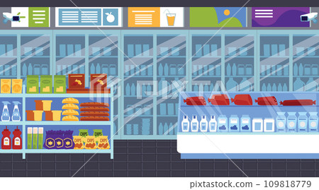 The interior of the supermarket products. 109818779