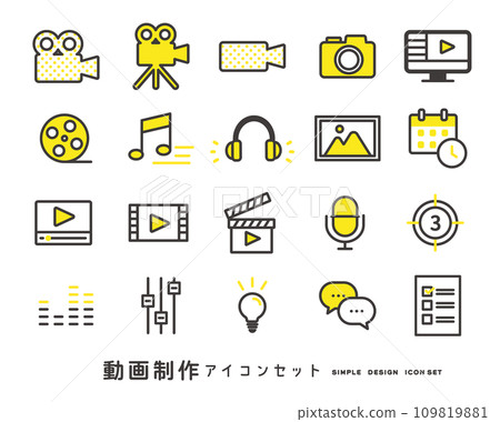 與電影、影片相關的圖標向量圖素材 109819881