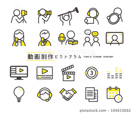Vector illustration material of icons and pictograms related to video production Vector illustration material of icons and pictograms related to video production 109819882
