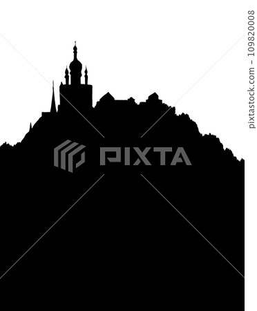 Vector drawing. City landscape with church 109820008