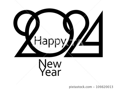 2037 happy new year black vector illustration, numbers handwritten