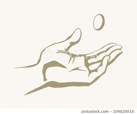Vector drawing. The hand draws lots 109820018
