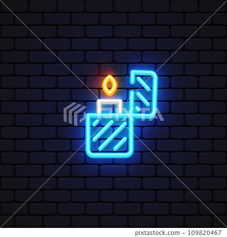 Retro lighter neon, great design for any purposes. Vector illustration 109820467