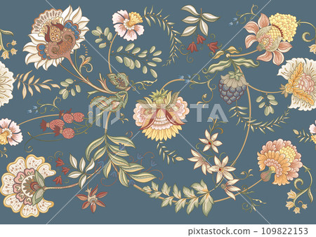 Fantasy flowers in retro, vintage 109822153