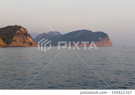 Adriatic sea at sunset in Petrovac, Montenegro Adriatic sea at sunset in Petrovac, Montenegro 109822167