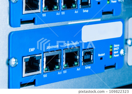 Ethernet ports on the panel of UPS power supply Ethernet ports on the panel of UPS power supply 109822323