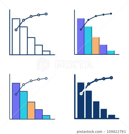 Pareto chart and principle icon set 109822761