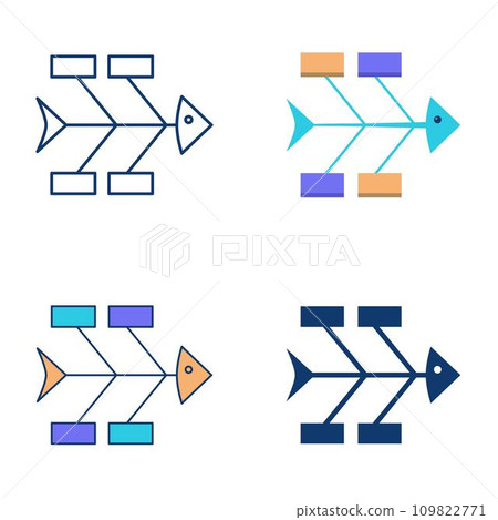 Ishikawa fishbone diagram icon set 109822771