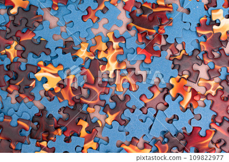 Mixed Jigsaw Puzzle Pieces Background Mixed Jigsaw Puzzle Pieces Background 109822977