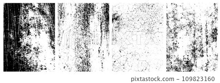 Black and white grunge. Distress overlay texture. Abstract surface dust and rough dirty wall background concept. Distress illustration simply place over object to create grunge effect. Vector EPS10. Black and white grunge. Distress overlay texture. Abstract surface dust and rough dirty wall background concept. Distress illustration simply place over object to create grunge effect. Vector EPS10. 109823160