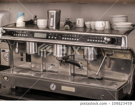 Professional coffee machine for making coffee in a coffee shop 109823459
