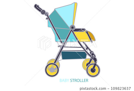 Baby shop vector illustration icon. Simple kids store logo with baby carriage, stroller. Baby shop vector illustration icon. Simple kids store logo with baby carriage, stroller. 109823637