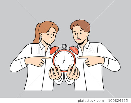 Business people are holding alarm clock symbolizing deadlines that requires immediate completion 109824335