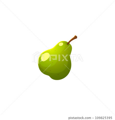 Whole pear vector illustration, fresh green pear fruit isolated, vegan diet healthy vitamin food, sweet farm harvest 109825395