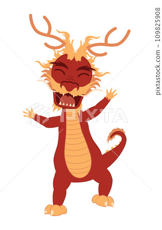 Red asian dragon Red asian dragon 109825908
