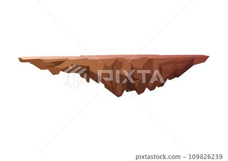 Brown flying rock level platform flat style, vector illustration Brown flying rock level platform flat style, vector illustration 109826239