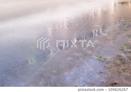 Frozen water surface with gentle light Frozen water surface with gentle light 109826267