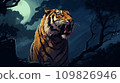 Tiger under the moon AI image 109826946
