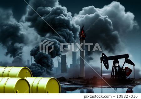 Oil and Gas Wells. Accident Oil Well. Methane Emissions from crude wells.  109827016