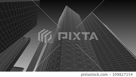 Greater commercial and investment center It is the center of offices, banks, residences, hotels, shopping malls, Sketch 3D illustration. 109827154