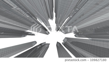 Greater commercial and investment center It is the center of offices, banks, residences, hotels, shopping malls, Sketch 3D illustration. 109827180