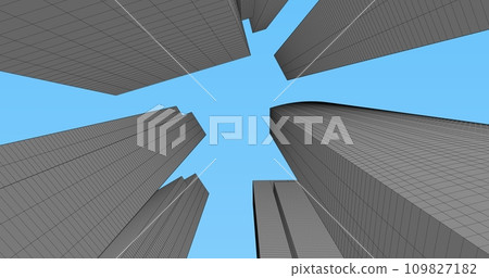 Greater commercial and investment center It is the center of offices, banks, residences, hotels, shopping malls, Sketch 3D illustration. 109827182