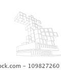 Modern architecture in a beautiful metropolisFreehand line drawing illustration, 3D illustration. 109827260