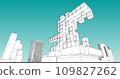 Modern architecture in a beautiful metropolisFreehand line drawing illustration, 3D illustration. 109827262