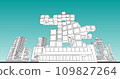 Modern architecture in a beautiful metropolisFreehand line drawing illustration, 3D illustration. 109827264