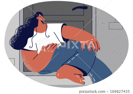 Unhappy woman suffer from depression 109827435