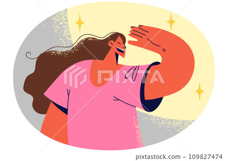 Smiling woman looking for new opportunities Smiling woman looking for new opportunities 109827474