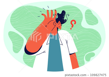 Young man listening gossip make hand gesture 109827475