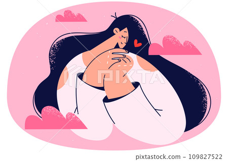 Smiling woman dreaming of love Smiling woman dreaming of love 109827522
