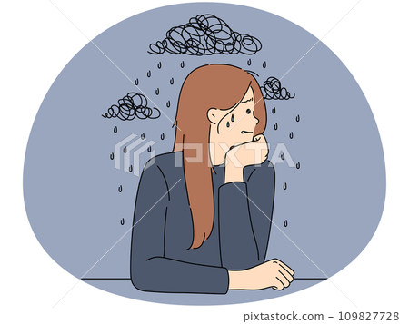 Unhappy woman suffer from depression Unhappy woman suffer from depression 109827728