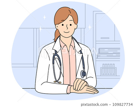 Female doctor in white uniform 109827734