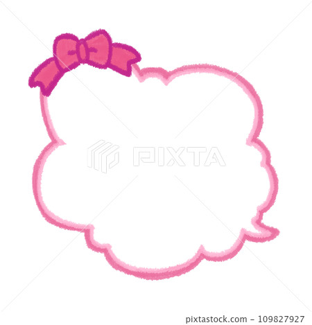 一個簡單的蓬鬆的語音氣泡，帶有粉紅色的心形框架 109827927