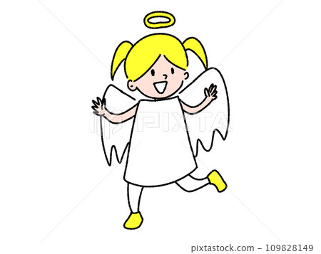 Angel girl smiling and happy Angel girl smiling and happy 109828149