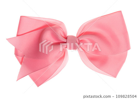 Pink girl bow, isolated on white background Pink girl bow, isolated on white background 109828504