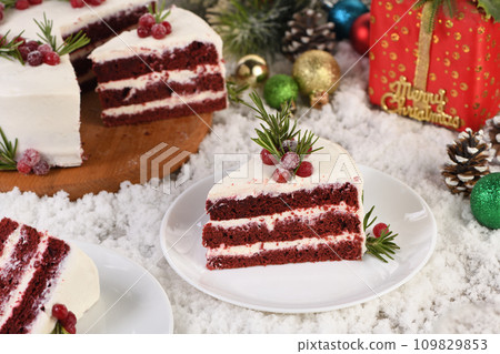 Piece of Red Velvet Cake 109829853
