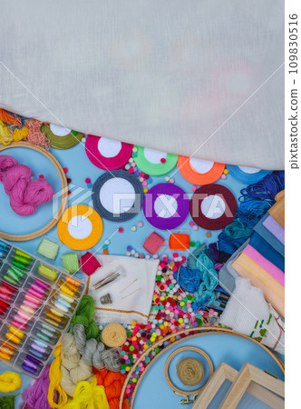 Hand embroidery concept. White blank mockup. 109830516