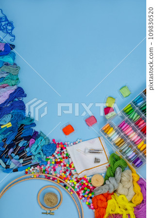 Hand embroidery concept. White blank mockup. 109830520