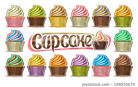 Vector Cupcake Set Vector Cupcake Set 109830879