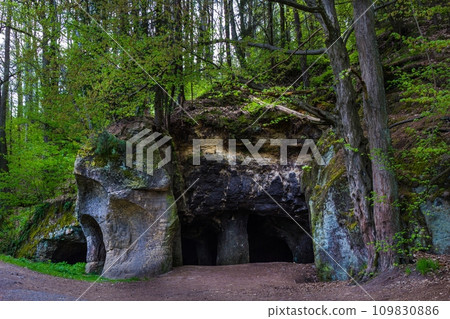 Cave Puste Kostely in Cvikov, Czech Republic Cave Puste Kostely in Cvikov, Czech Republic 109830886