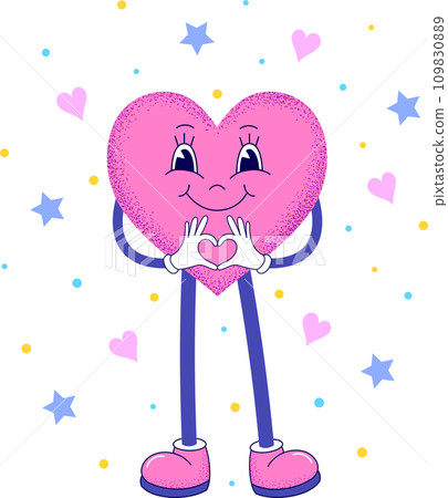 Cartoon heart with flying hearts.Simple and cute. Valentine's Day card. Cartoon heart with flying hearts.Simple and cute. Valentine's Day card. 109830889