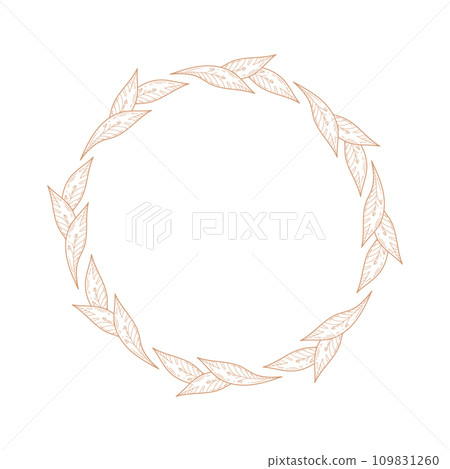 Vector floral frame in doodle style with leaves - Stock Illustration ...