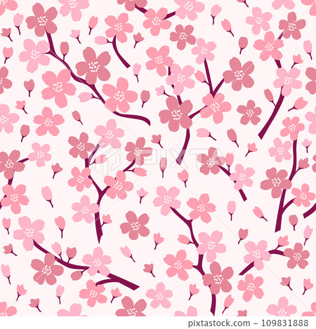 Sakura Cherry blossom seamless pattern 109831888